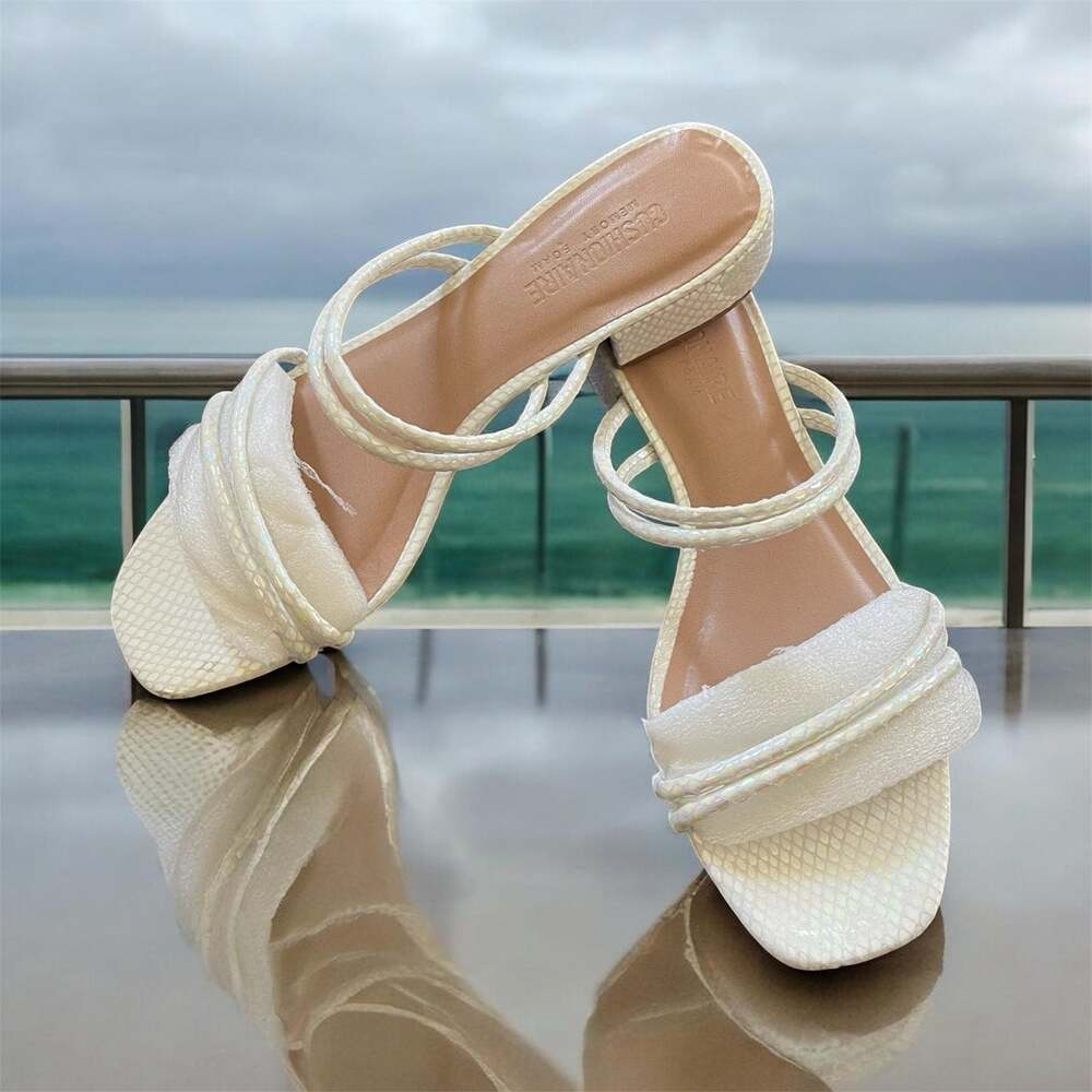 Cushionaire Nora Memory Foam Iridescent Snake Print Sandals Size 9